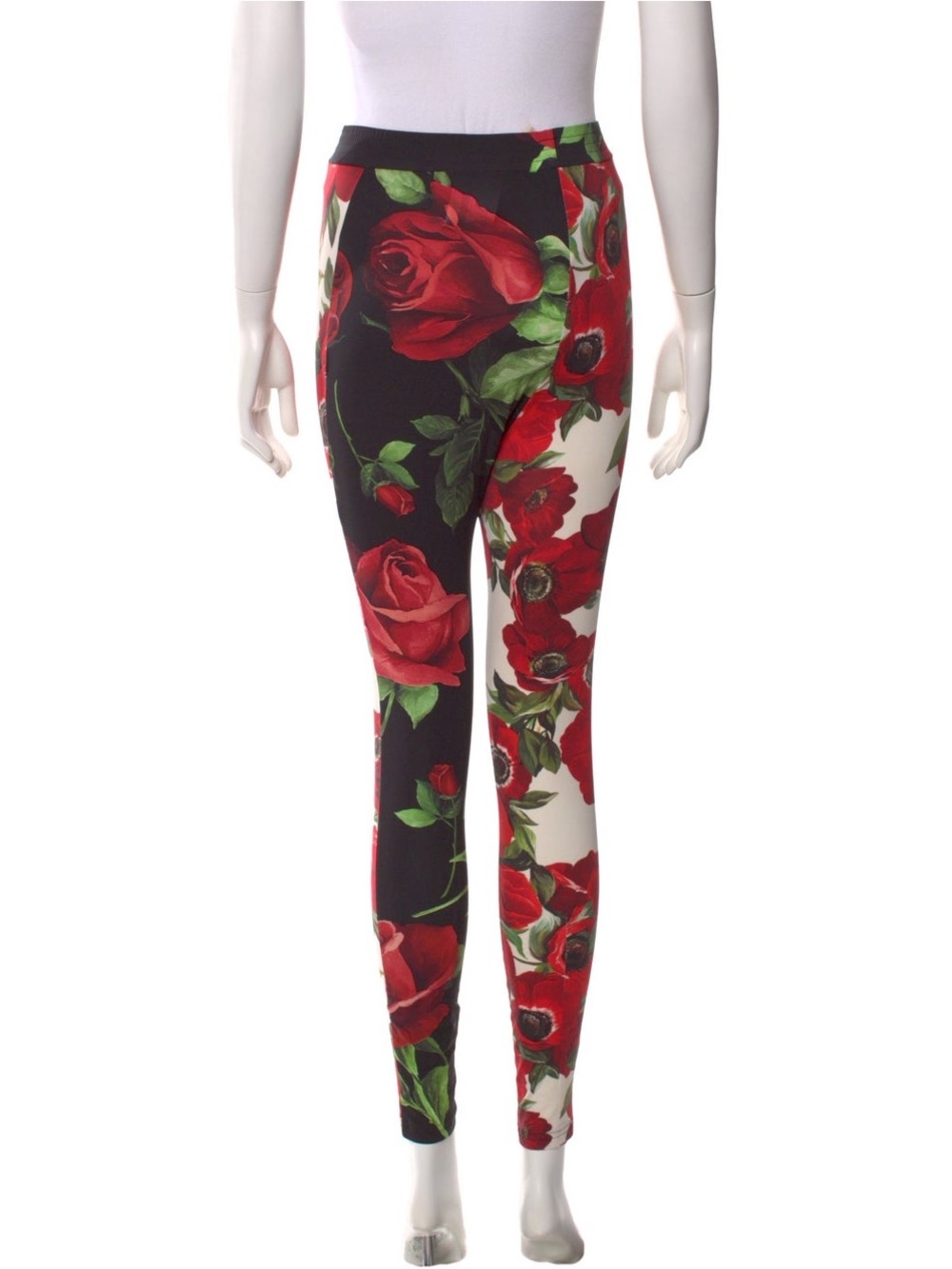 Dolce & Gabbana Floral Print Skinny Leg Pants
